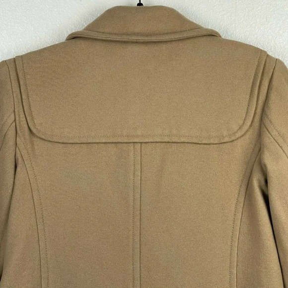 GAP Coat Women's Sz XS Duffle Toggle Collared Pocket Strap Lined Wool Brown Tan - Picture 5 of 11